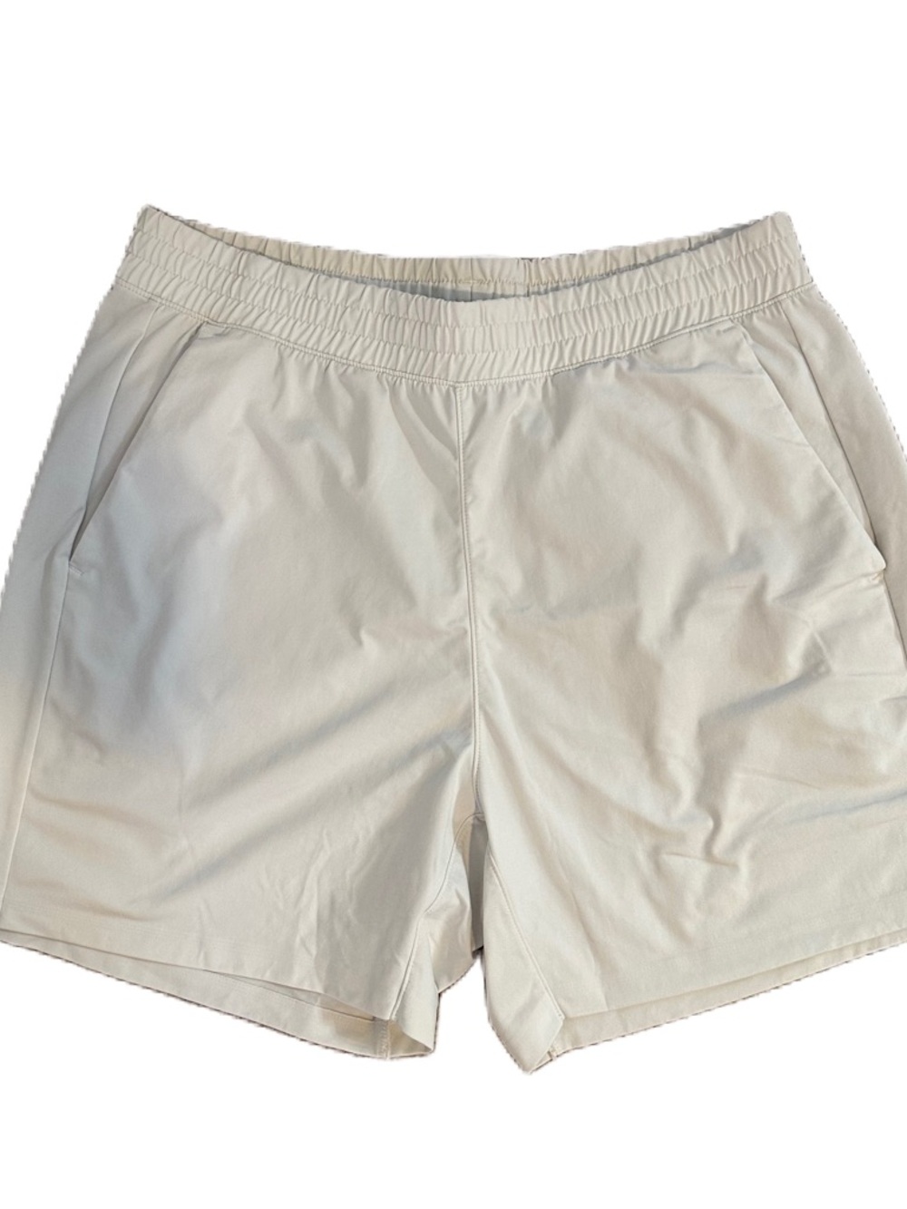 Uniqlo Men's Cream Athletic Elastic-Waist Shorts